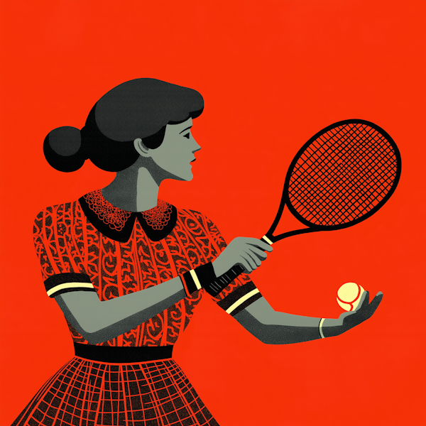 Vintage Style Tennis Illustration