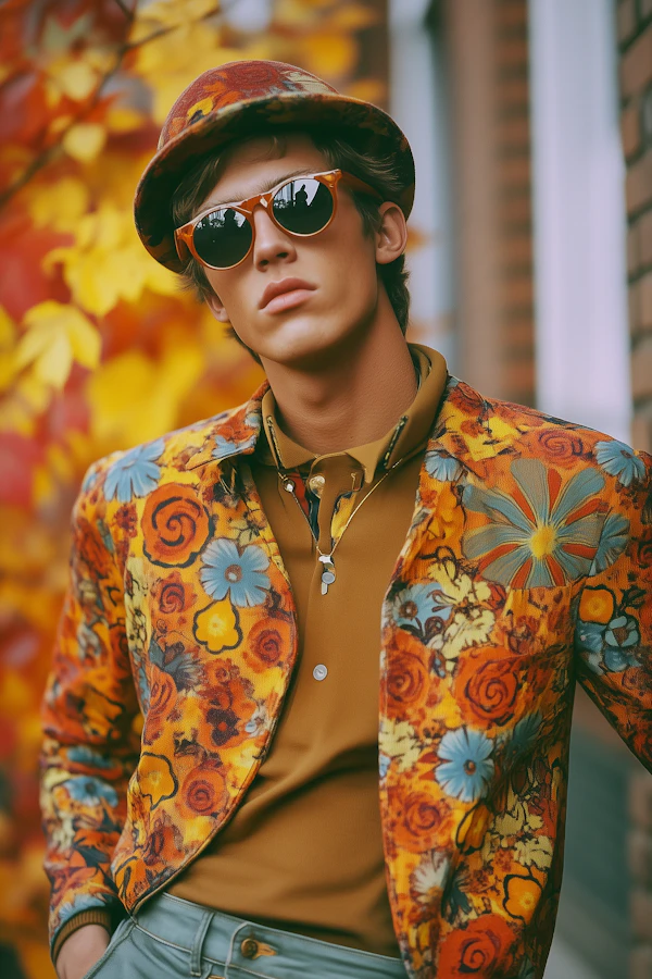Fashionable Young Man in Floral Jacket