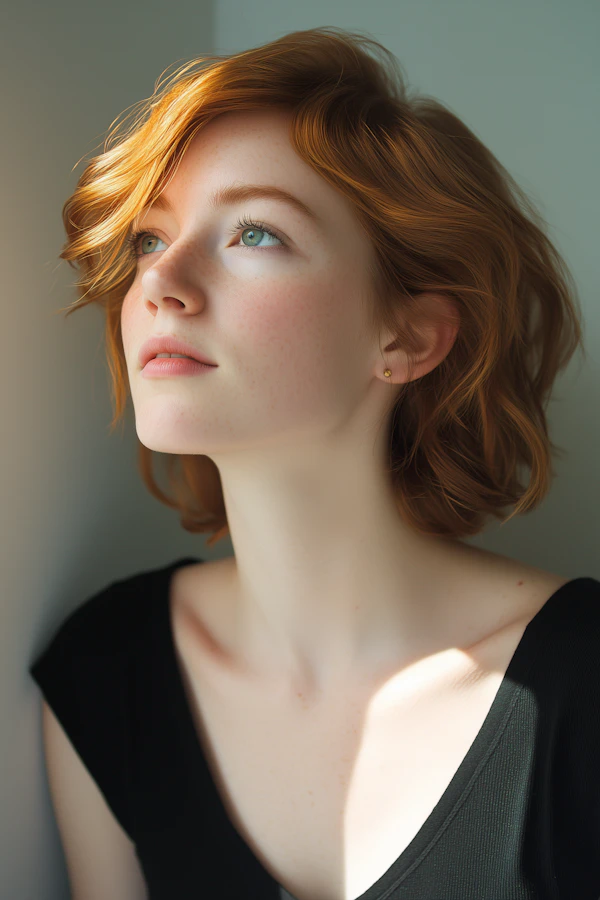 Contemplative Young Woman