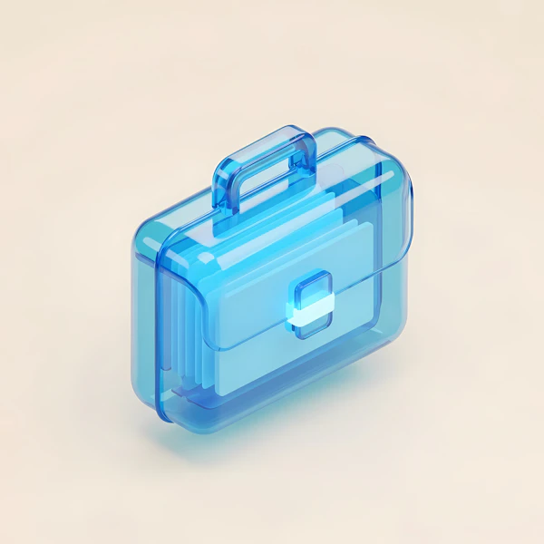 Transparent Blue Briefcase