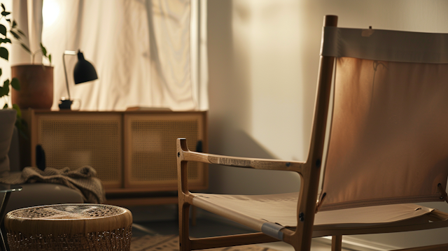 Cozy Interior Scene with Wooden Chair