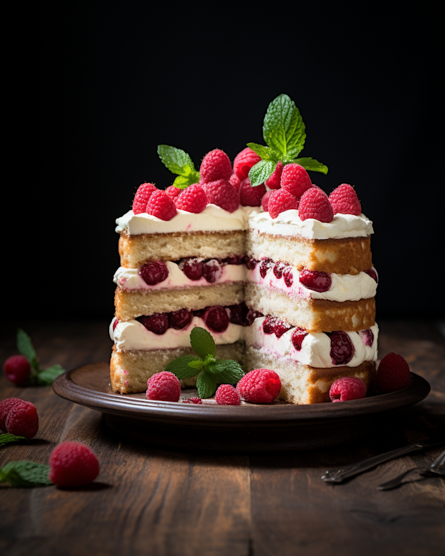 Raspberry Layer Cake Elegance