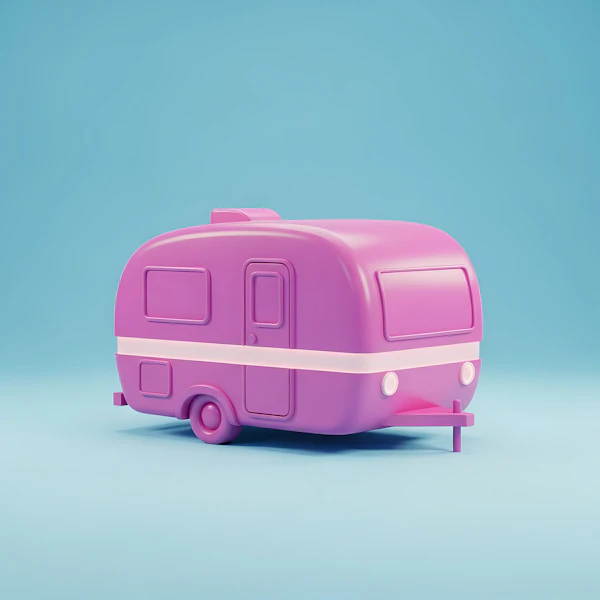 Stylized Pink Caravan