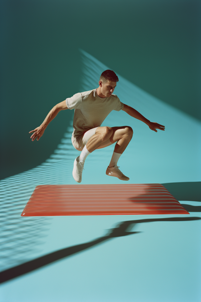 Athletic Leap in Dynamic Motion