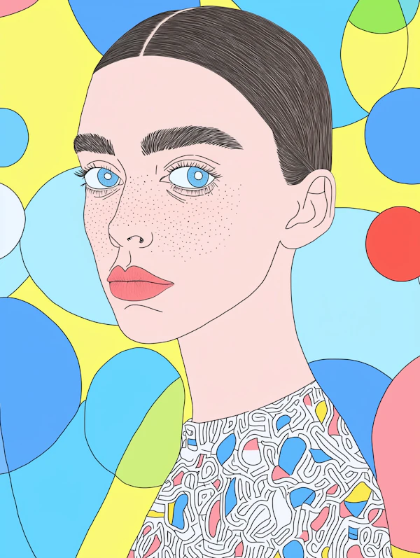 Stylized Portrait with Abstract Background