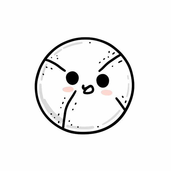 Cartoon Baseball Face