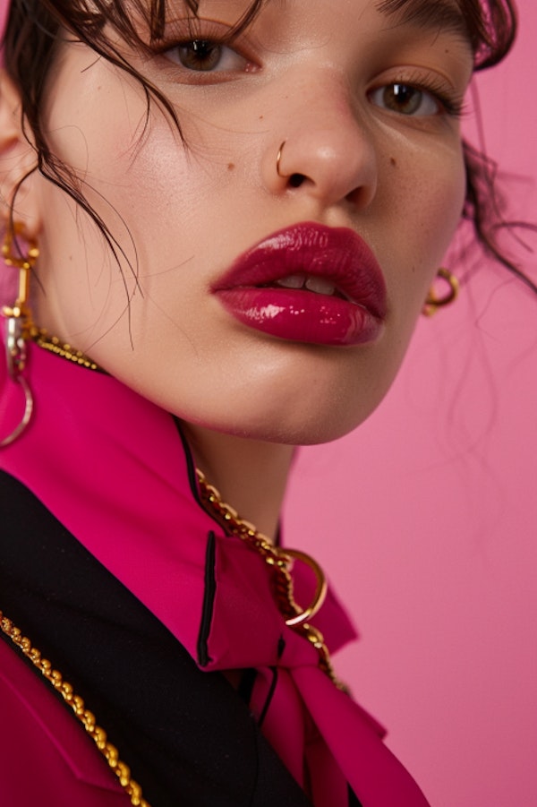 Fashion Portrait with Magenta Lips