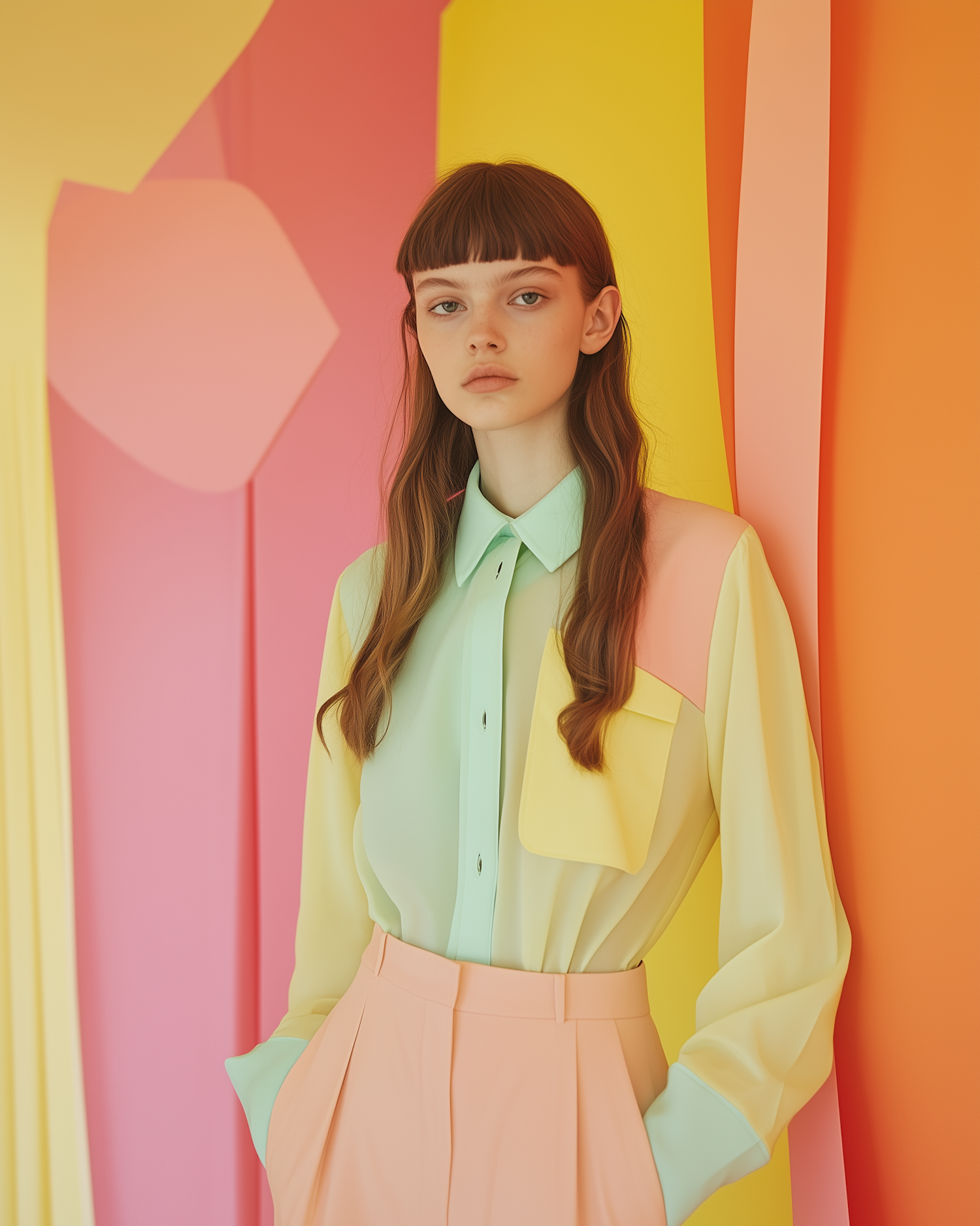 Young Woman Against Vibrant Background