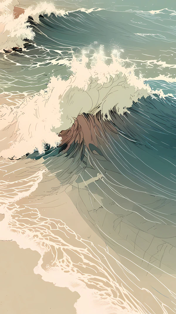 Oceanic Wave Illustration