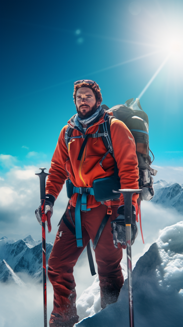 Summit Aspirations: The Mountaineer's Pause