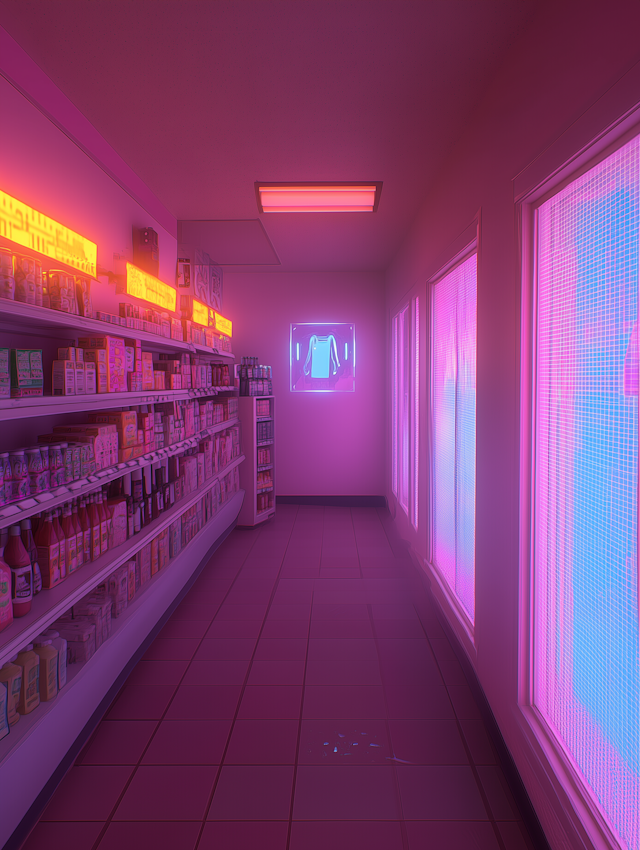 Neon Store Aisle