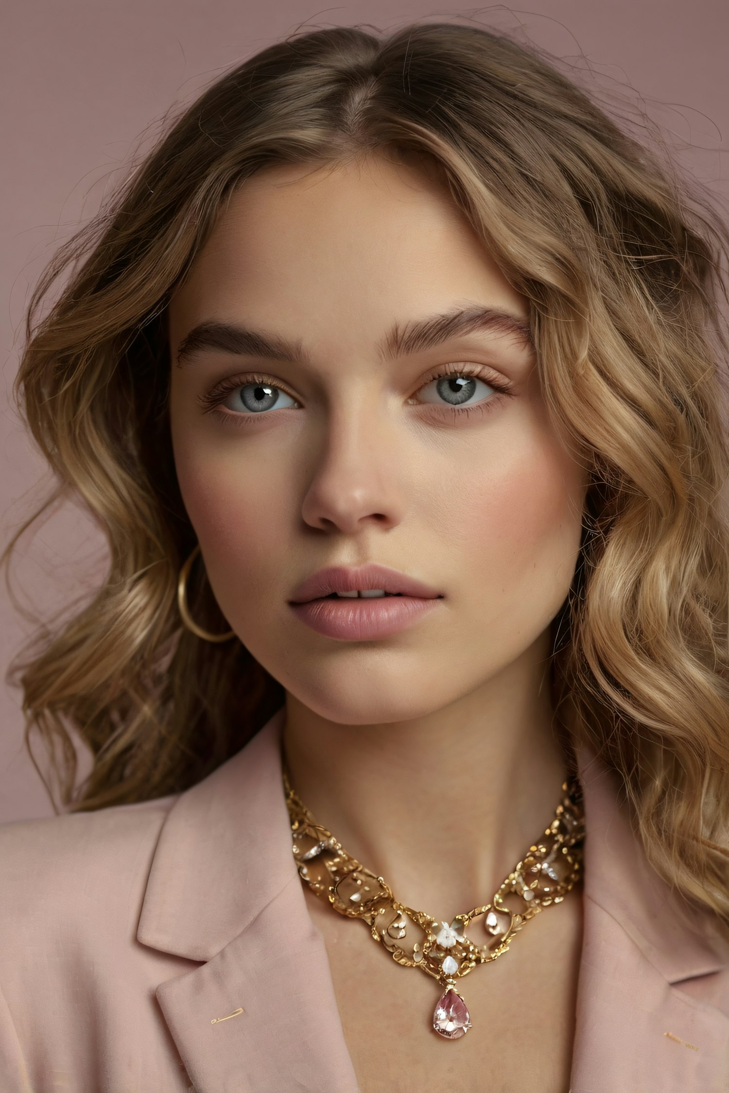 Portrait of a Young Woman with Elegant Jewelry