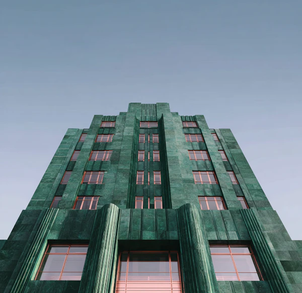 Art Deco Green Facade