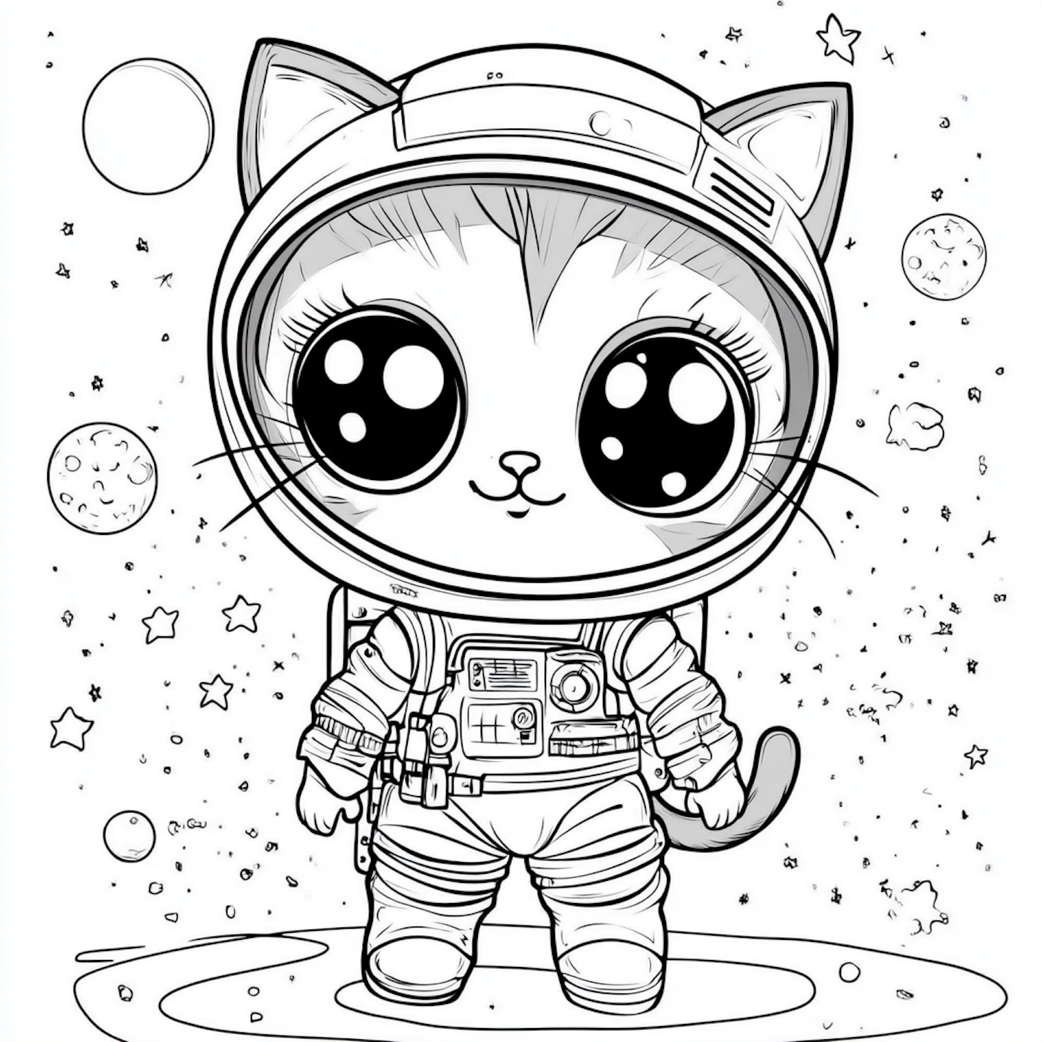 Cartoon Astronaut Cat