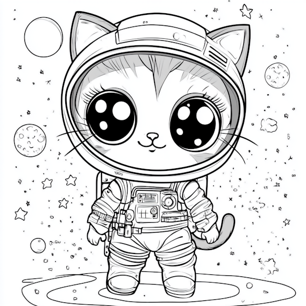 Cartoon Astronaut Cat