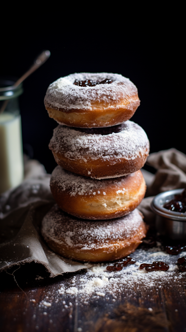 Golden Jelly Doughnut Stack