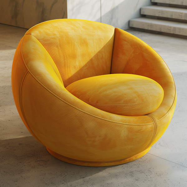 Modern Yellow Chair in Minimalistic Interior