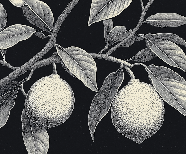 Monochromatic Lemons Illustration