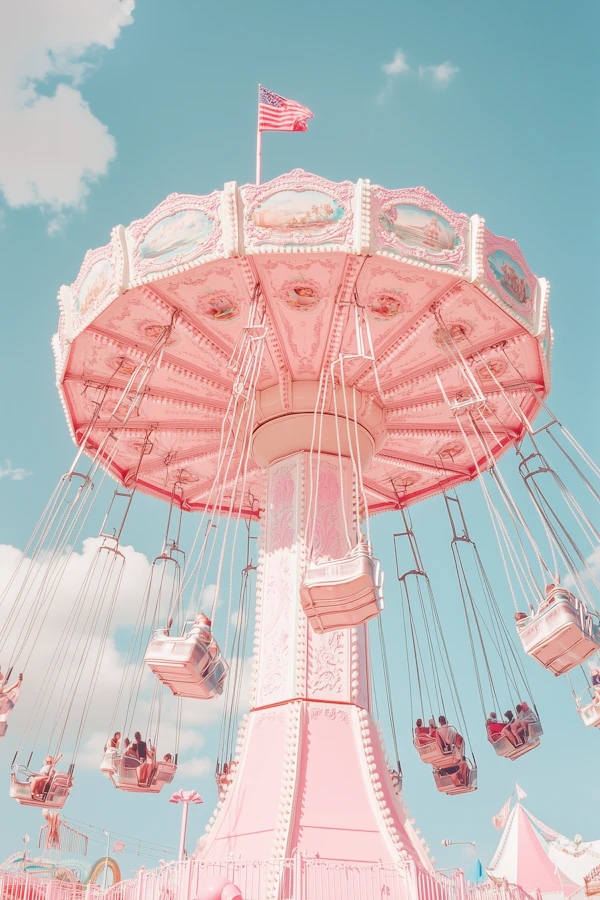 Swing Carousel at Amusement Park