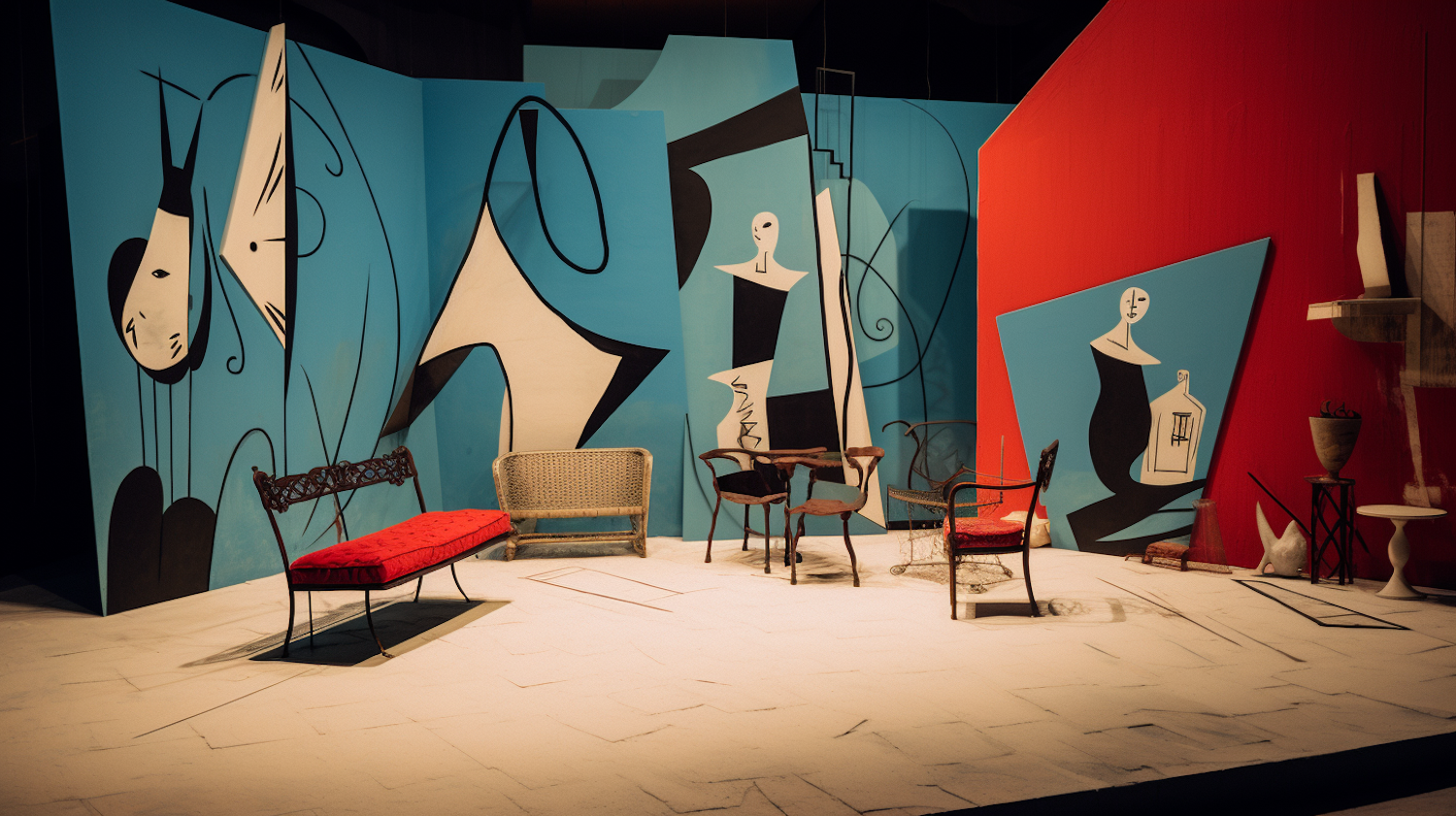 Avant-Garde Theater Set: Abstract Fusion