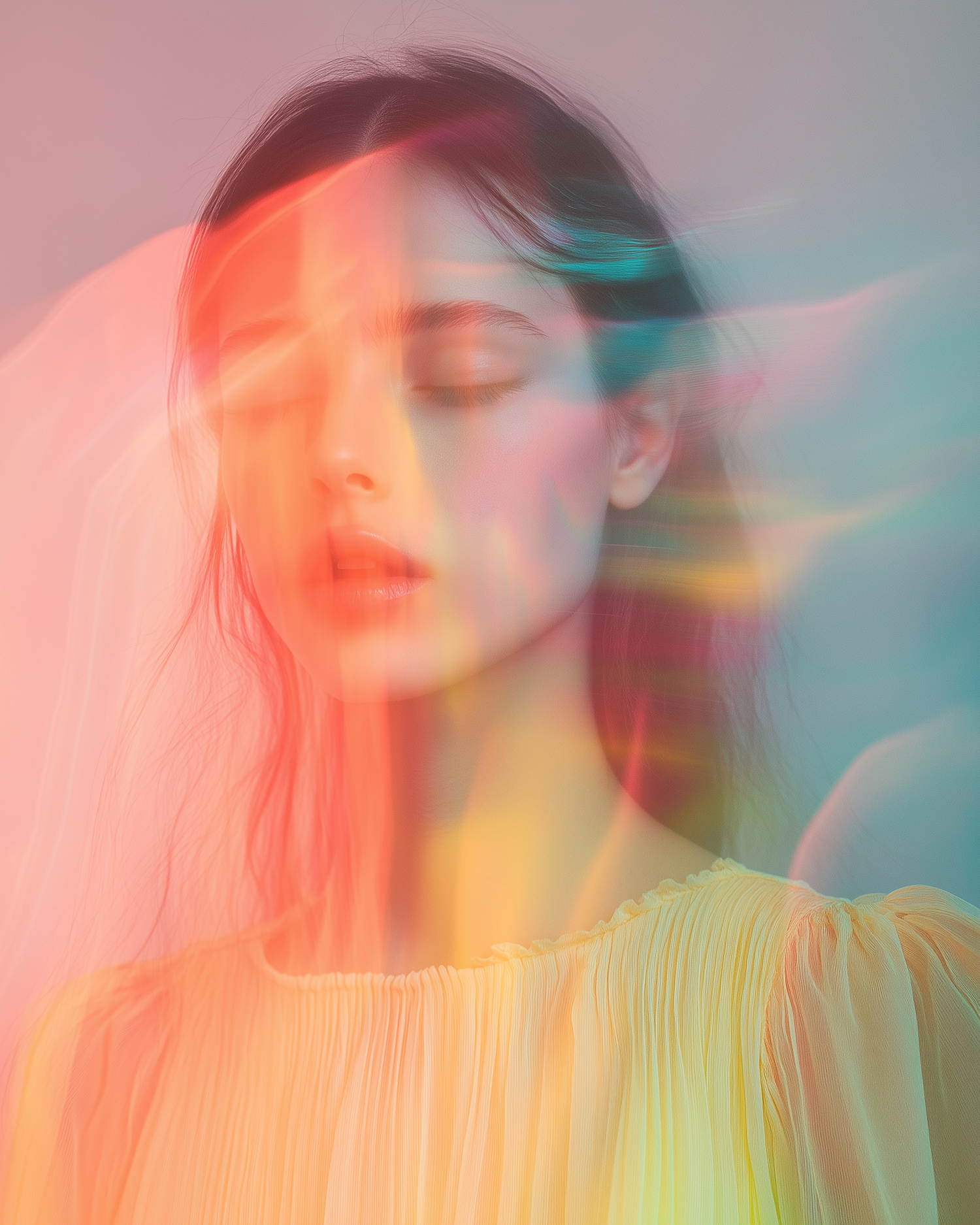 Serene Portrait with Ethereal Colors