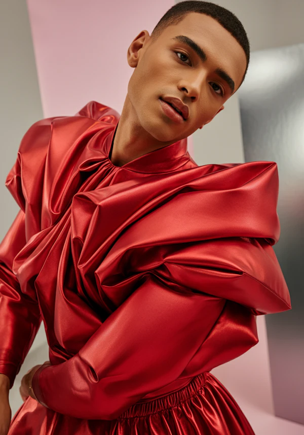 Striking Red Fashion Portrait