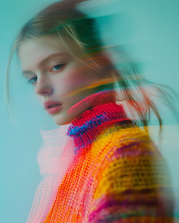 Serene Woman in Motion Blur