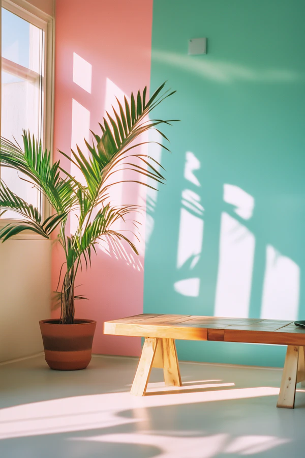 Minimalist Interior with Pastel Colors