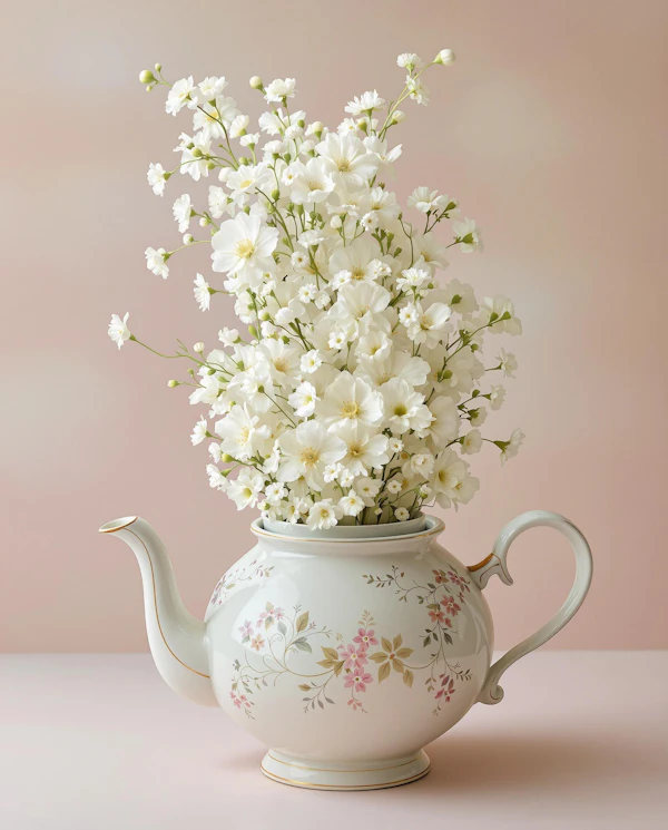 Vintage Floral Teapot