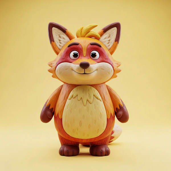 Cheerful Cartoon Fox