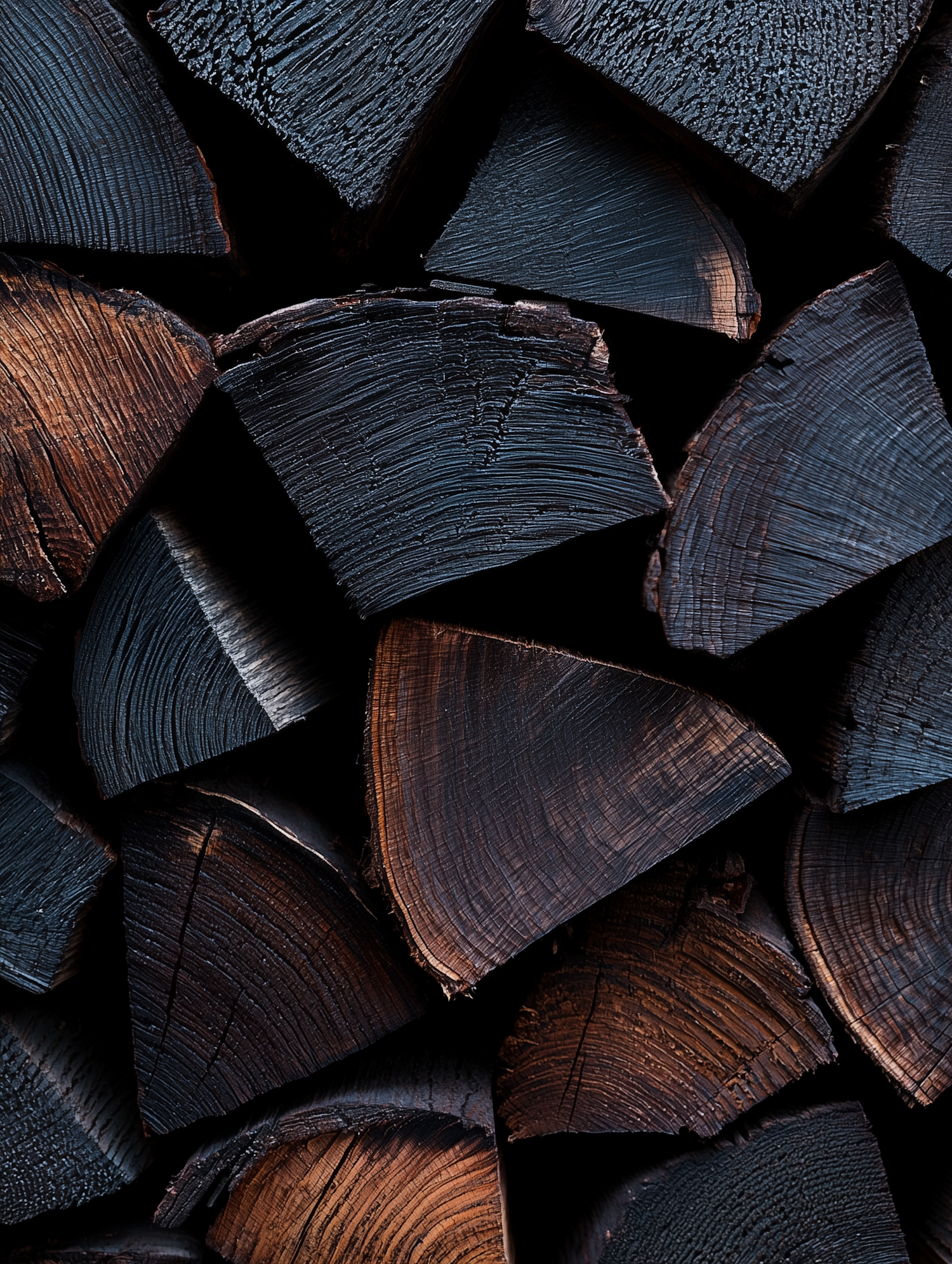 Close-up of Stacked Firewood