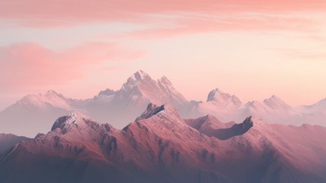 Tranquil Dawn over the Pastel Peak Range