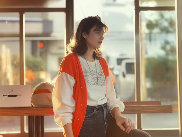 Cafe Contemplation in Golden Hour