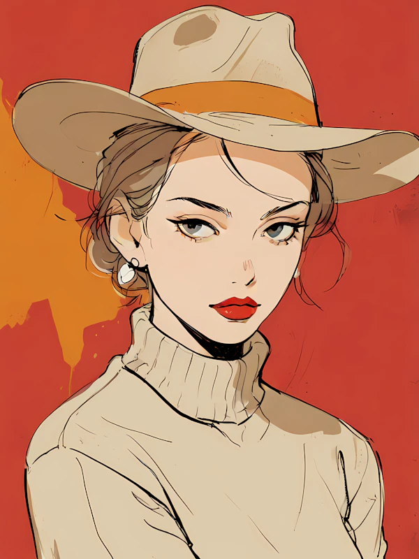 Stylized Woman in Hat