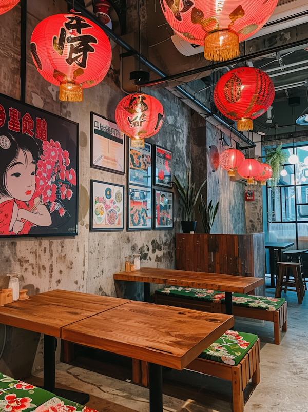 Asian-Themed Restaurant Interior