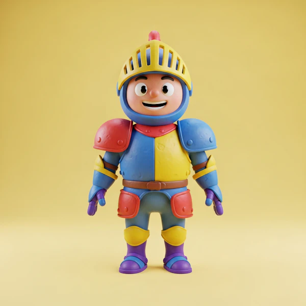 Whimsical Cartoon Knight