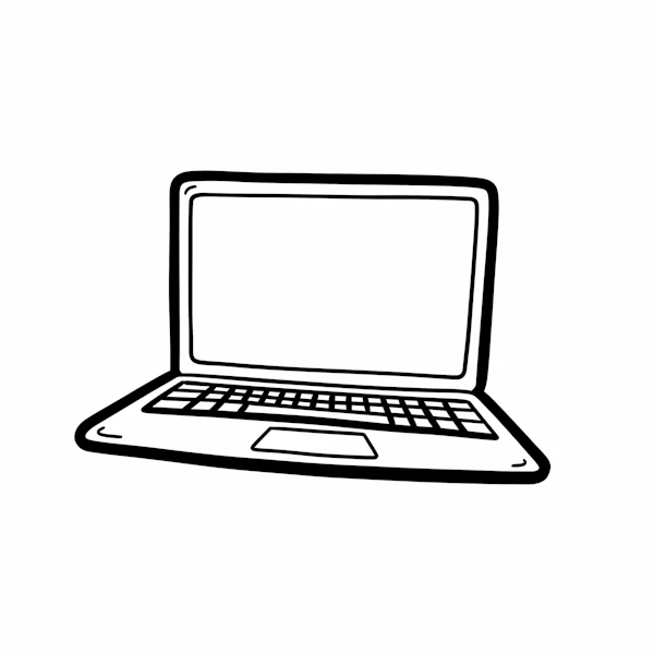 Minimalist Laptop Sketch