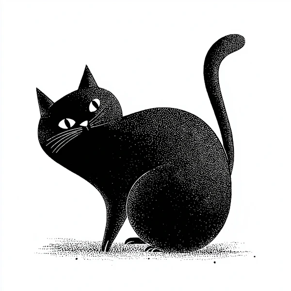 Monochromatic Cat Art