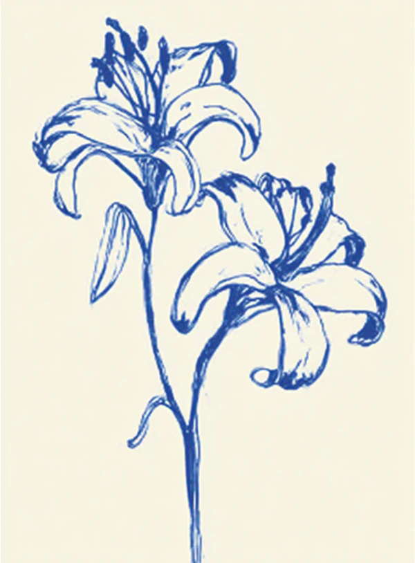 Blue Ink Lilies