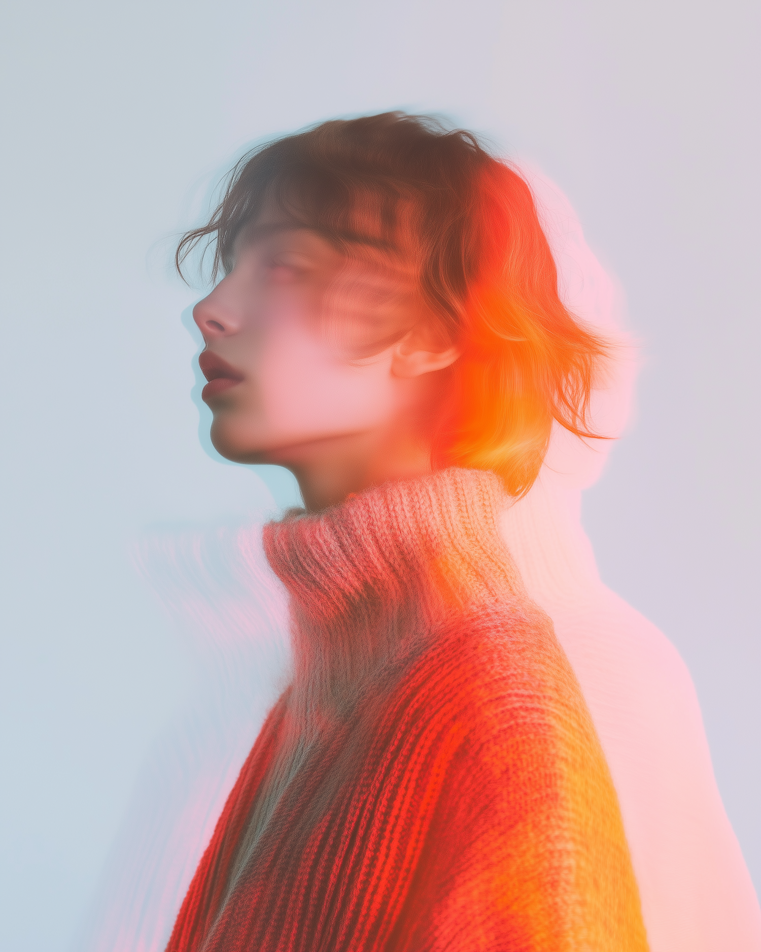 Ethereal Portrait with Vibrant Sweater