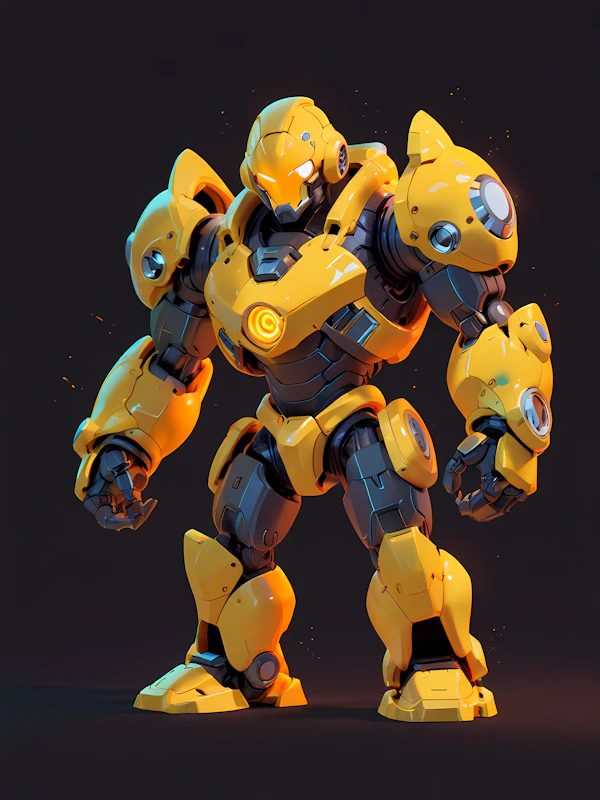 Futuristic Yellow Robot
