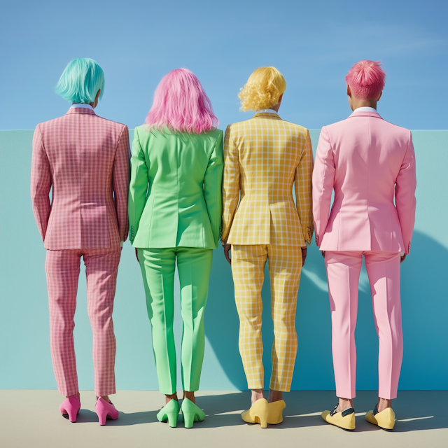 Colorful Suits Against Blue Sky