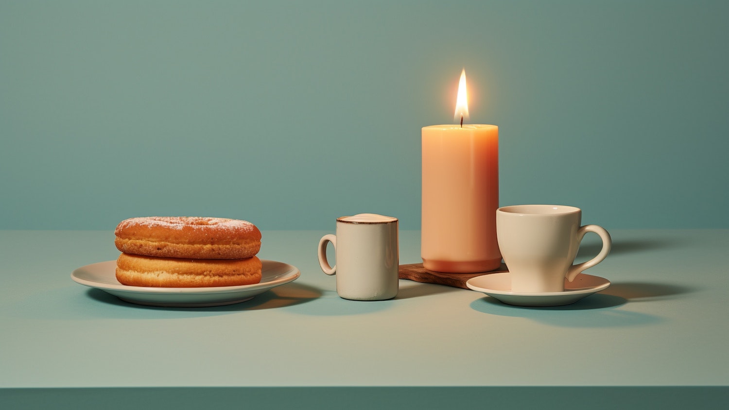 Cozy Breakfast Scene with Candlelight