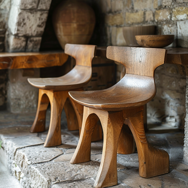 Elegant Wooden Chairs in Historical Setting