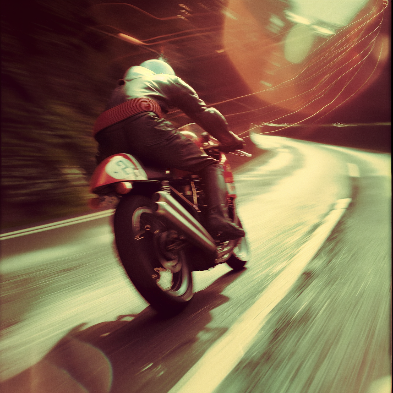 Motorcyclist in Motion