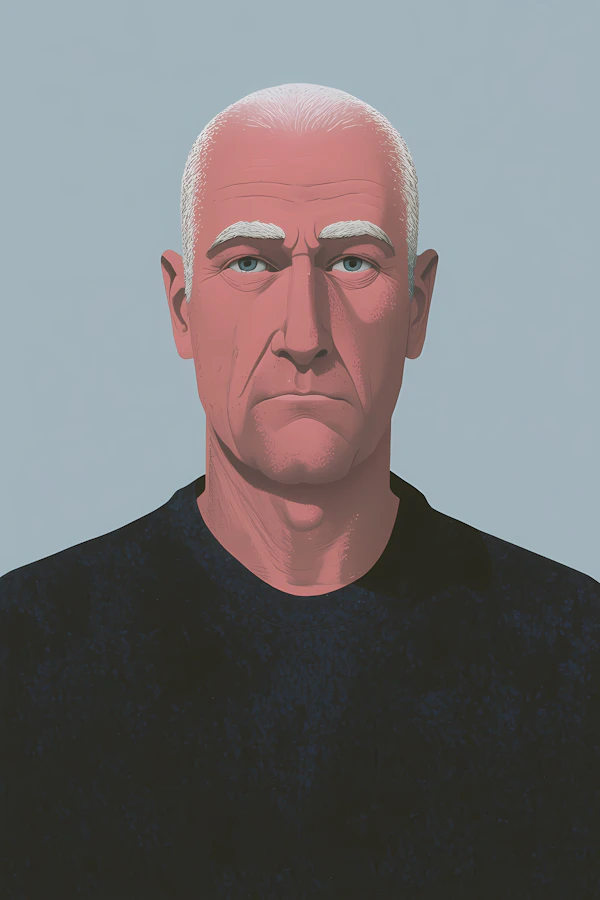 Serious Bald Man Portrait
