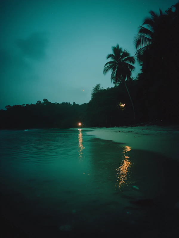 Serene Night Beach Scene