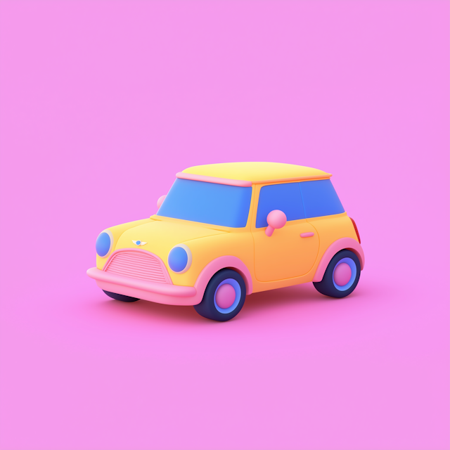 Stylized 3D Model of Cartoonish Car