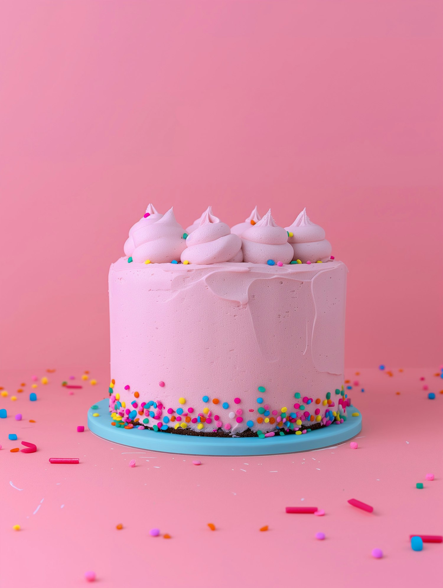 Vibrant Pink Frosted Celebration Cake