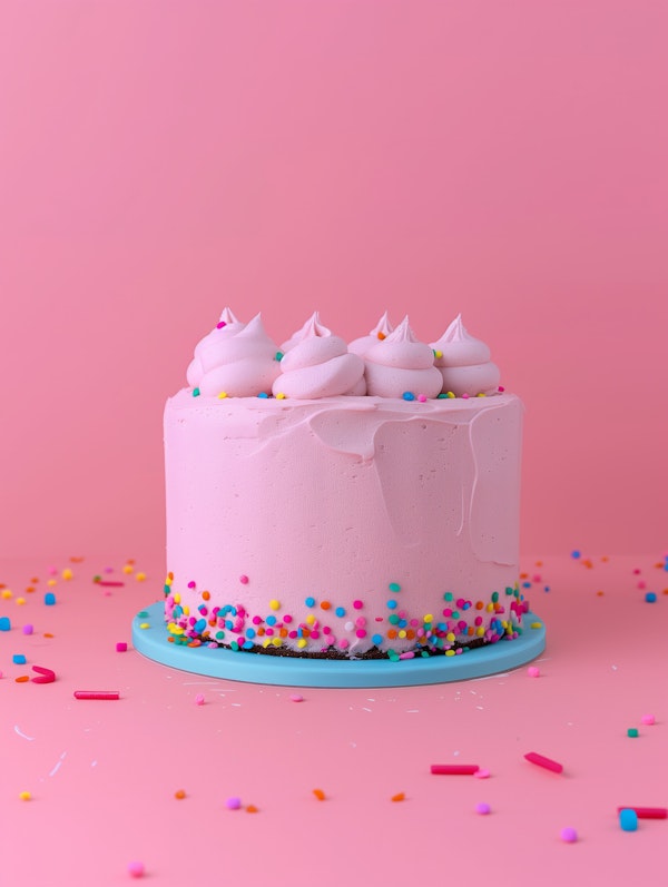 Vibrant Pink Frosted Celebration Cake